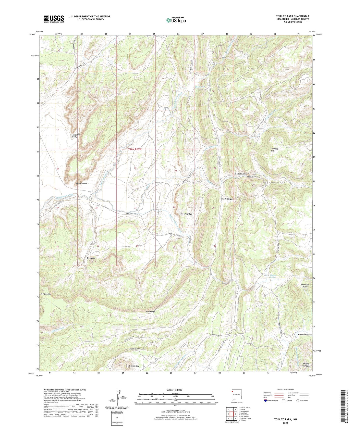 Todilto Park New Mexico US Topo Map Image