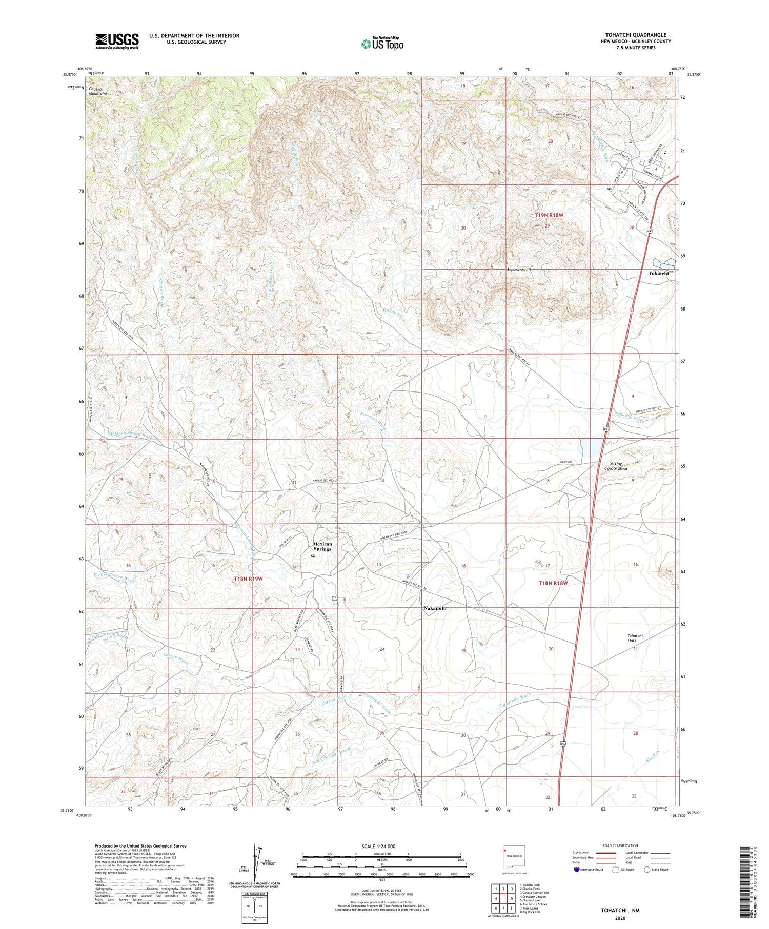 Tohatchi New Mexico US Topo Map Image