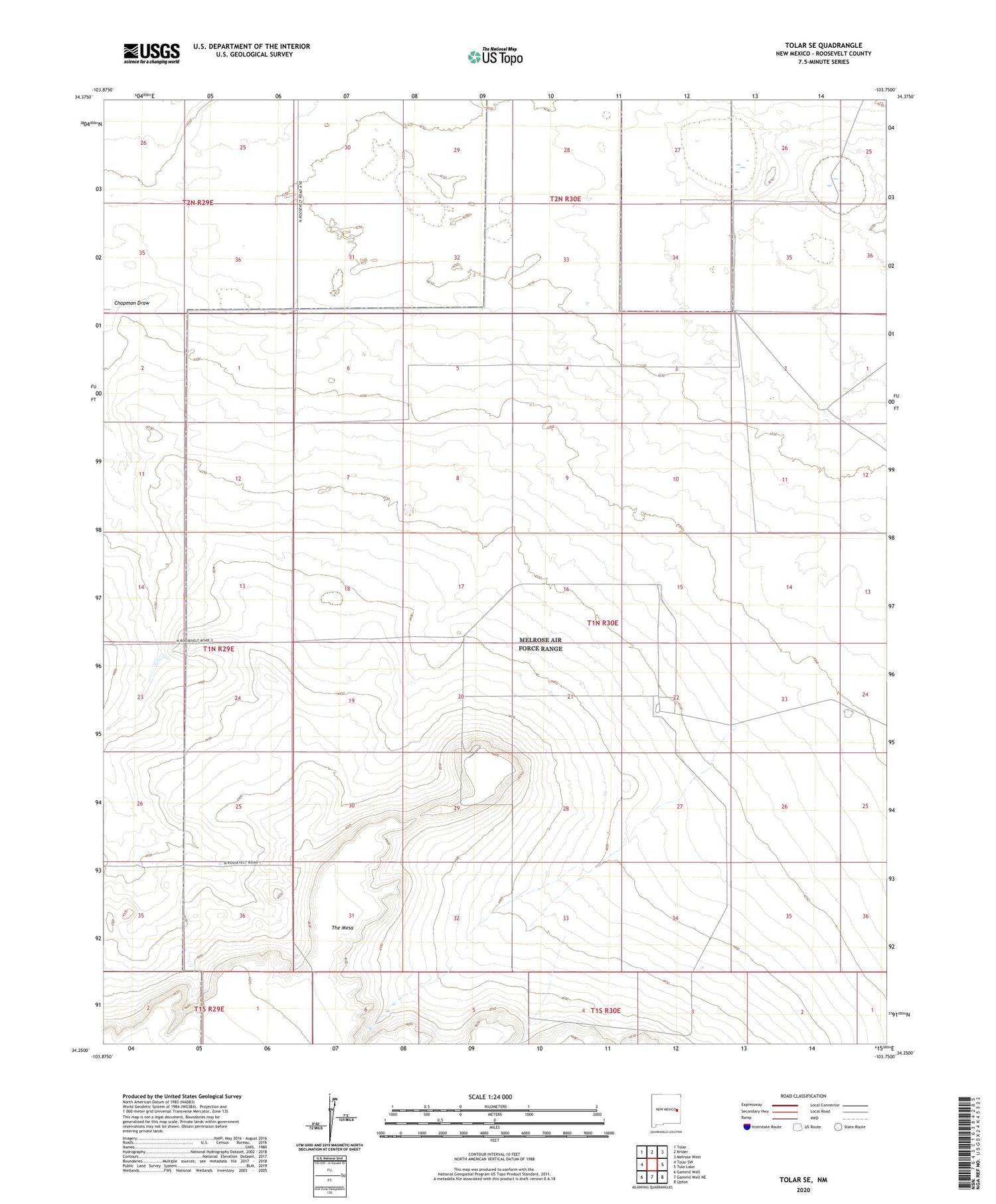 Tolar SE New Mexico US Topo Map Image