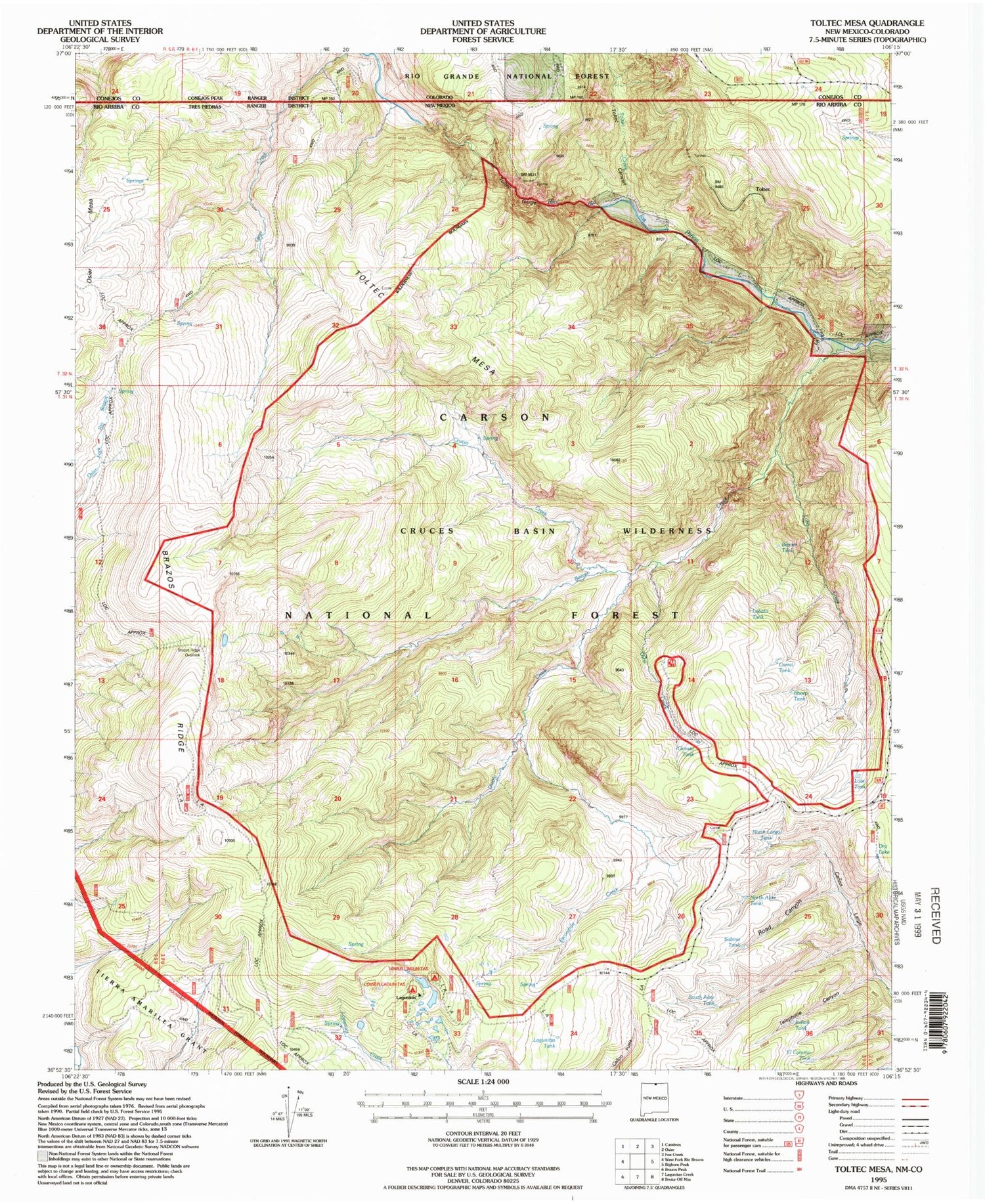 USGS Classic Toltec Mesa New Mexico 7.5'x7.5' Topo Map Image