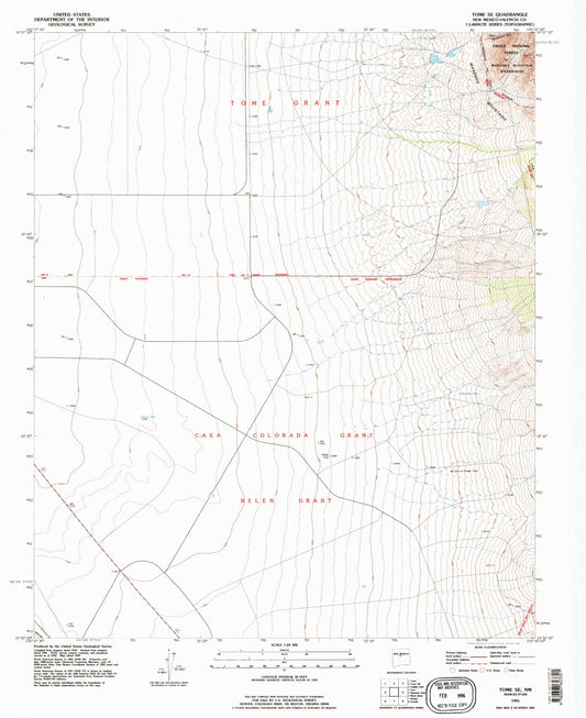 Classic USGS Tome SE New Mexico 7.5'x7.5' Topo Map Image