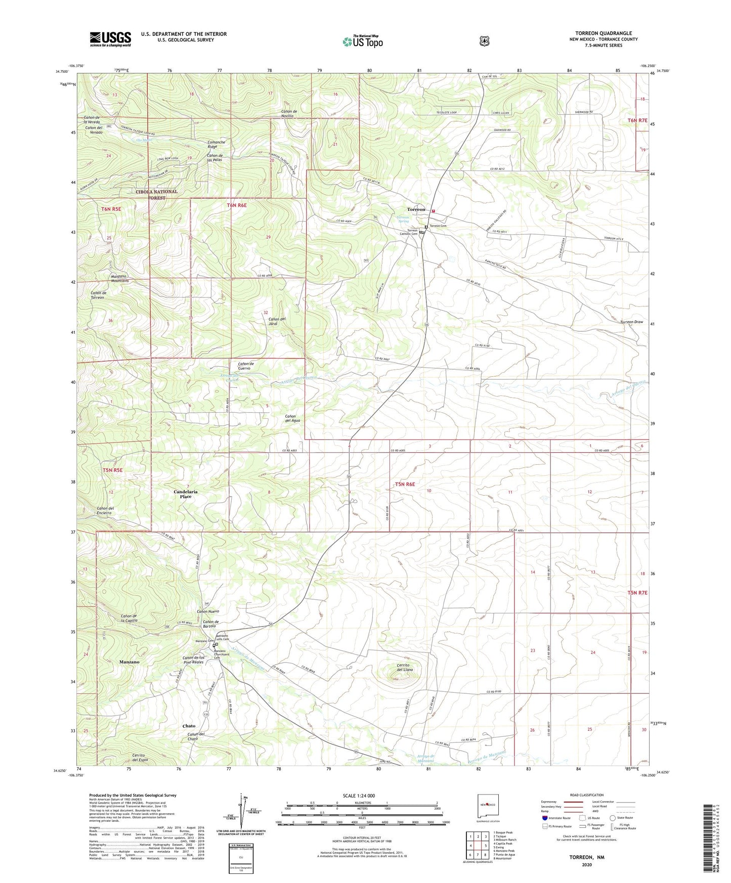 Torreon New Mexico US Topo Map Image