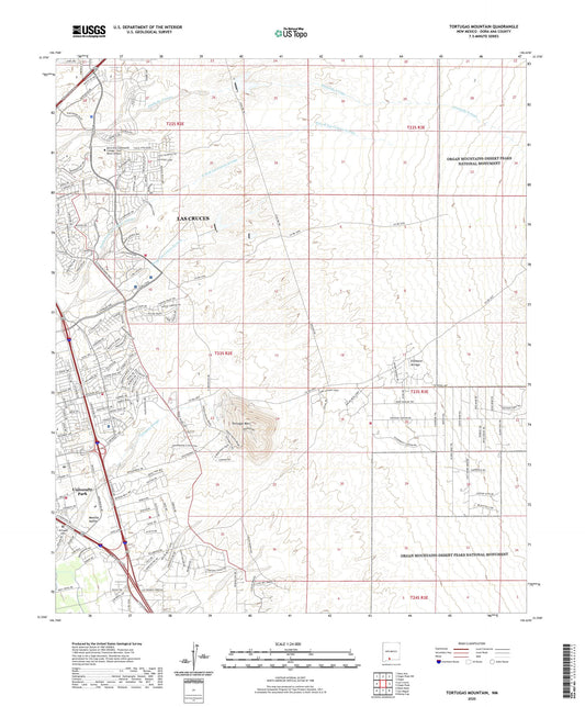 Tortugas Mountain New Mexico US Topo Map Image