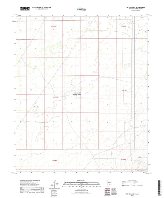 Tres Hermanos SW New Mexico US Topo Map Image