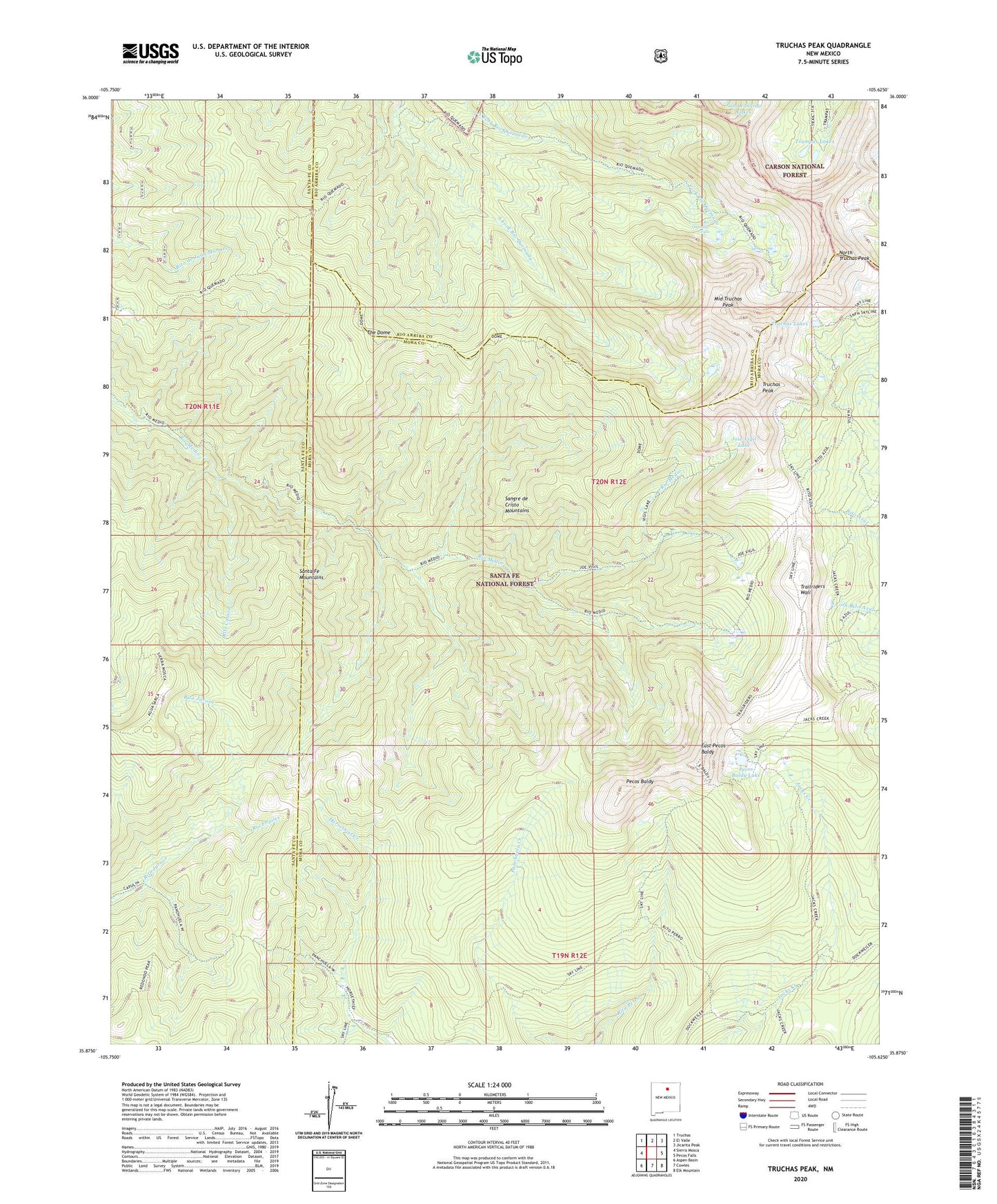 Truchas Peak New Mexico US Topo Map Image