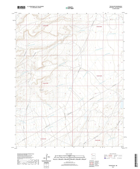 Tsin-nas-kid New Mexico US Topo Map Image