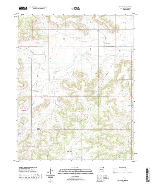 Tub Spring New Mexico US Topo Map Image