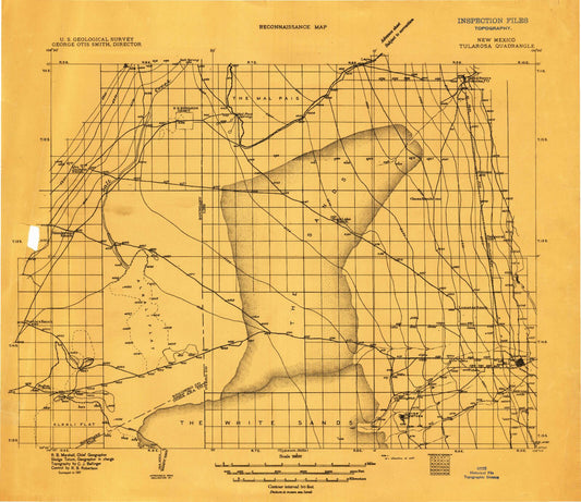 Historic 1911 Tularosa New Mexico 30'x30' Topo Map Image