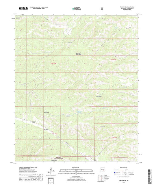 Turkey Peak New Mexico US Topo Map Image