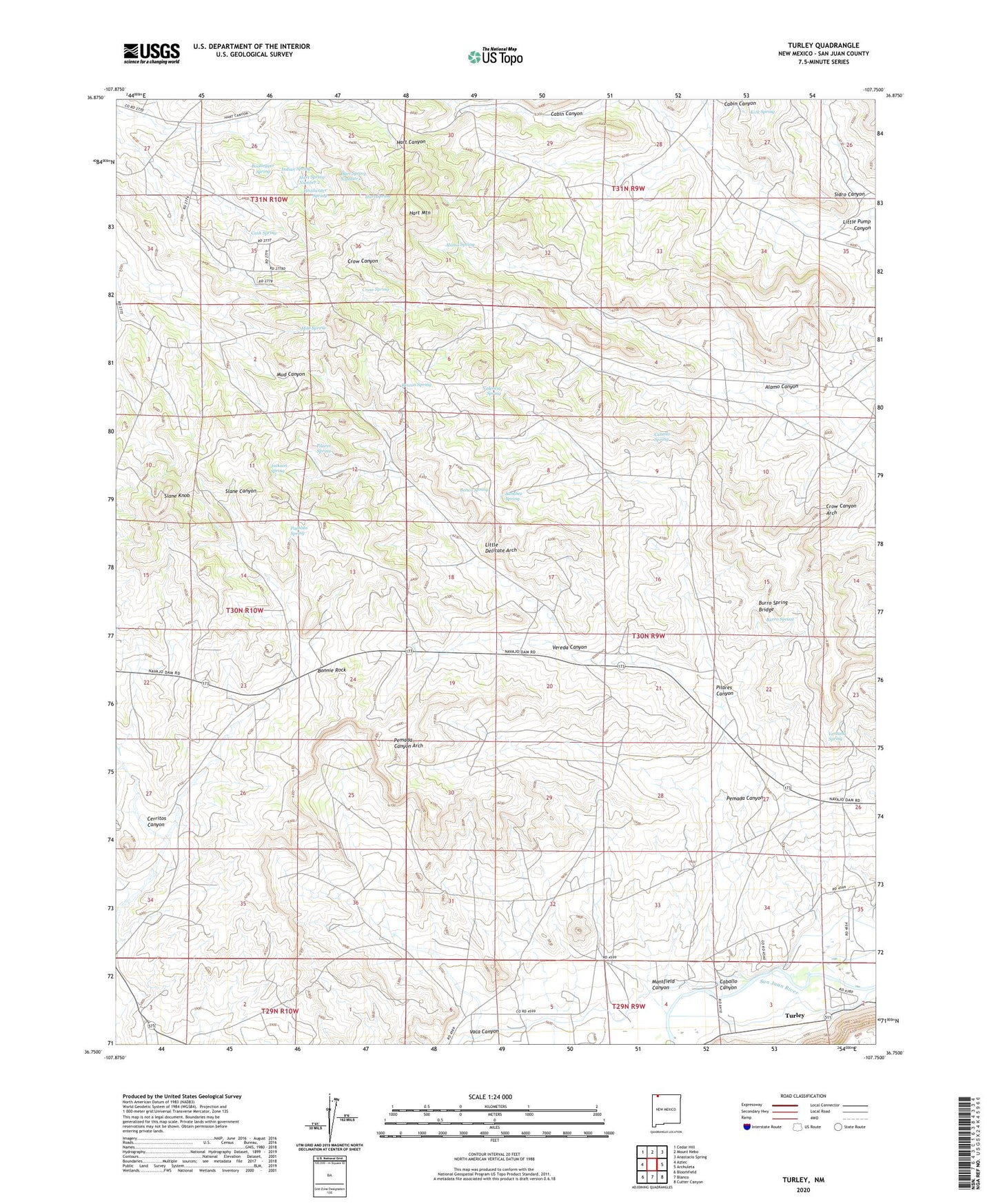 Turley New Mexico US Topo Map Image