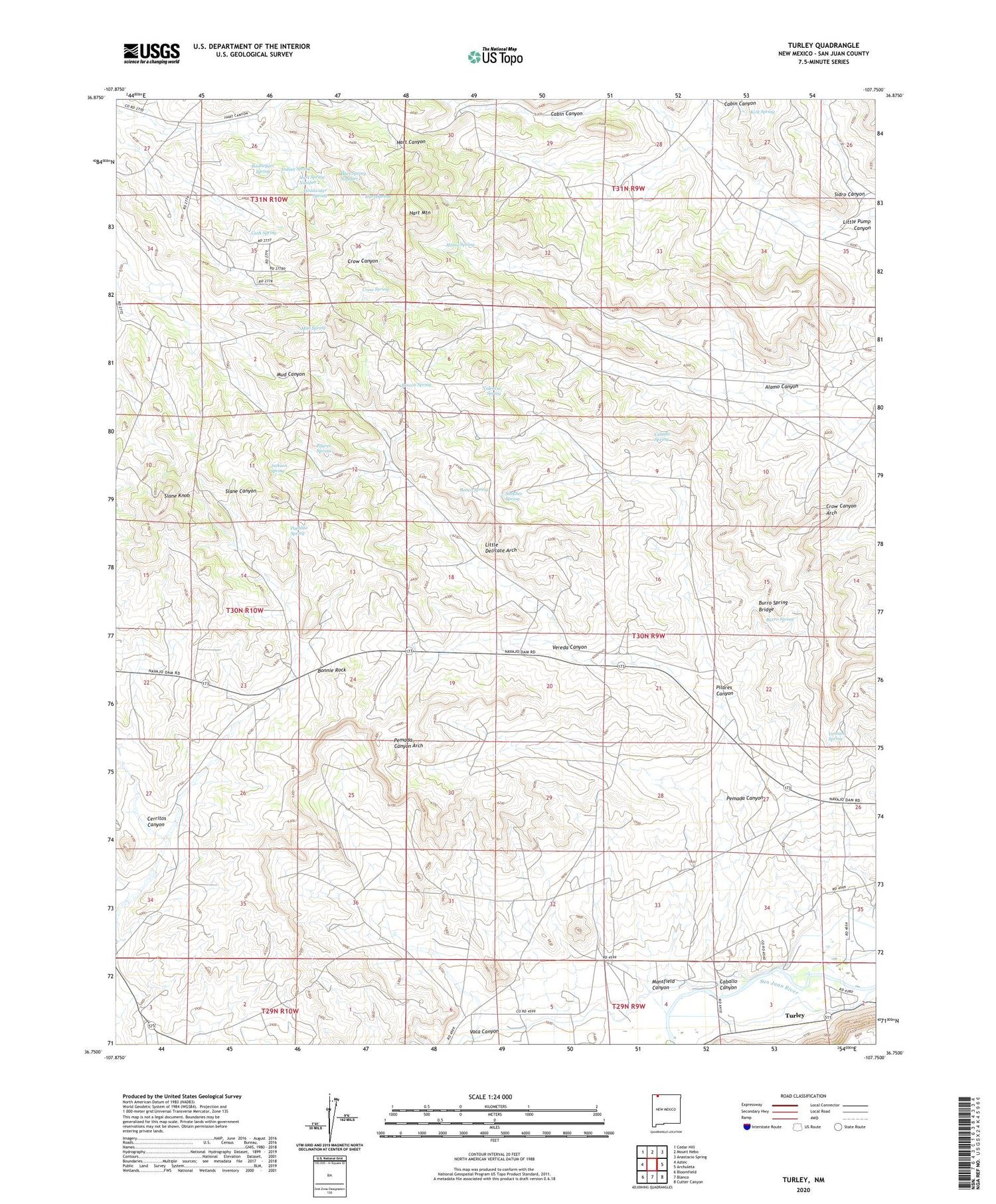 Turley New Mexico US Topo Map Image