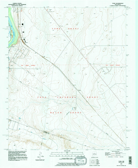 Classic USGS Casa Colorada New Mexico 7.5'x7.5' Topo Map Image