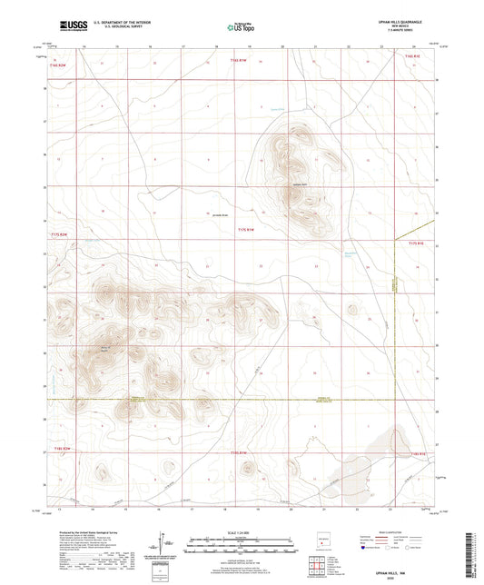 Upham Hills New Mexico US Topo Map Image