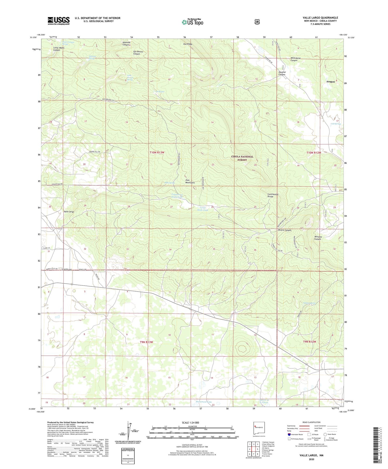 Valle Largo New Mexico US Topo Map Image