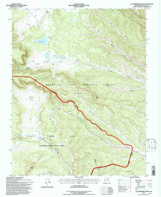 Classic USGS Van Bremmer Park New Mexico 7.5'x7.5' Topo Map Image
