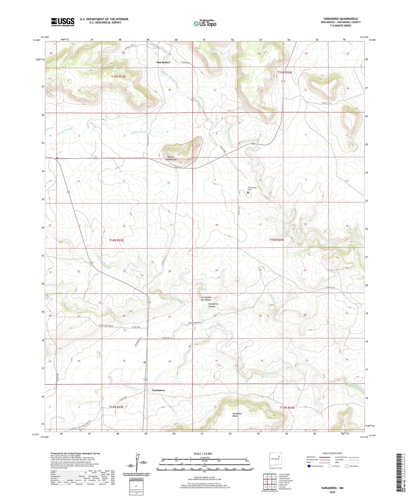 Variadero New Mexico US Topo Map Image