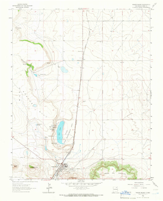 Classic USGS Wagon Mound New Mexico 7.5'x7.5' Topo Map Image
