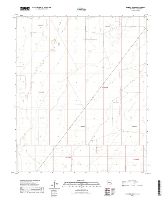 Walking Cane Ranch New Mexico US Topo Map Image
