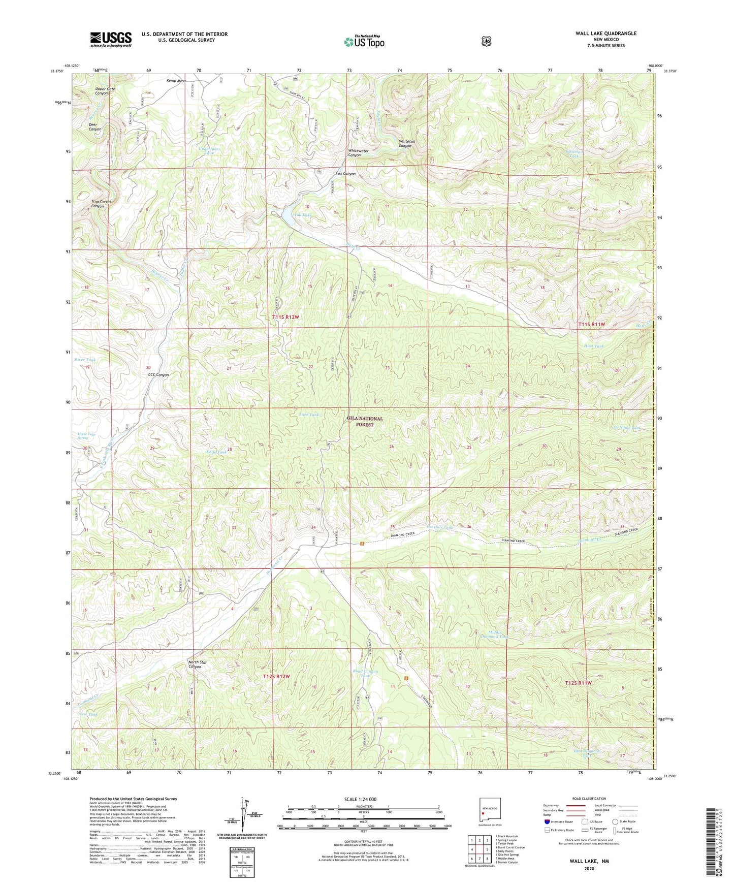 Wall Lake New Mexico US Topo Map Image