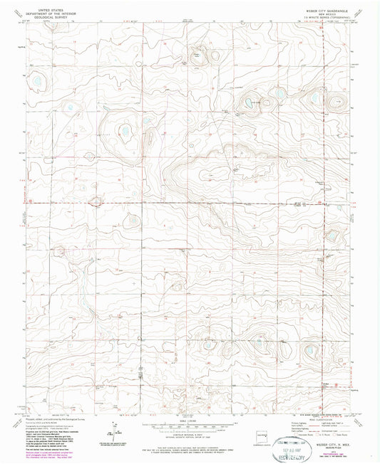Classic USGS Weber City New Mexico 7.5'x7.5' Topo Map Image