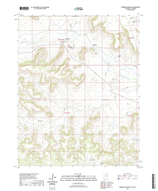 Wedding Cake Butte New Mexico US Topo Map Image