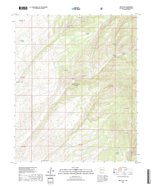 Welty Hill New Mexico US Topo Map Image