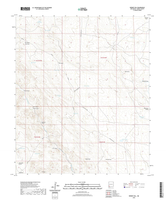 Werney Hill New Mexico US Topo Map Image