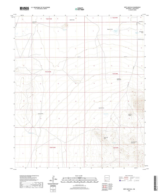 West Lime Hills New Mexico US Topo Map Image