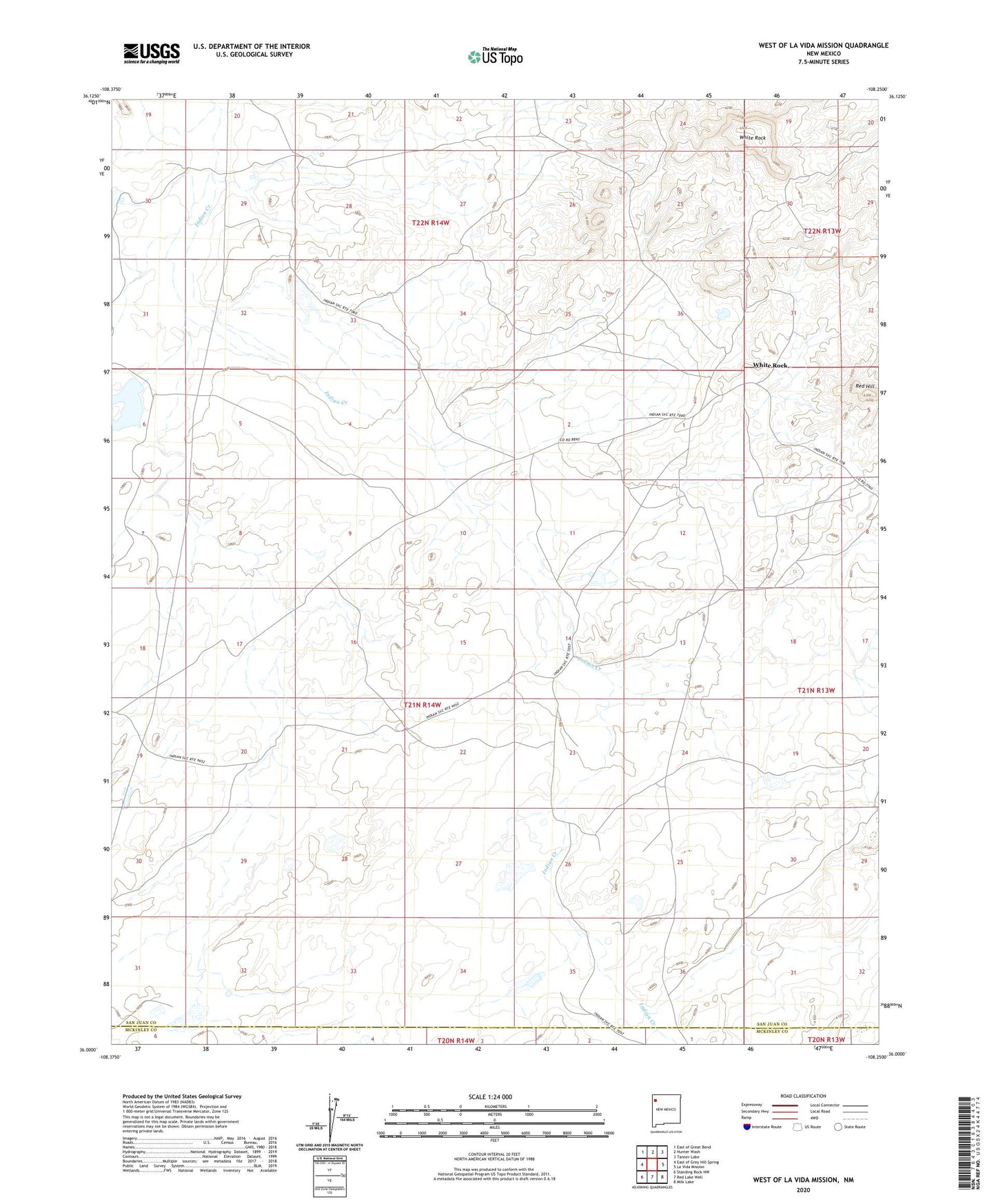 West of La Vida Mission New Mexico US Topo Map Image