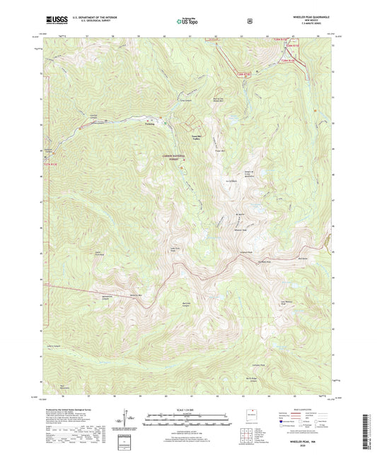Wheeler Peak New Mexico US Topo Map Image