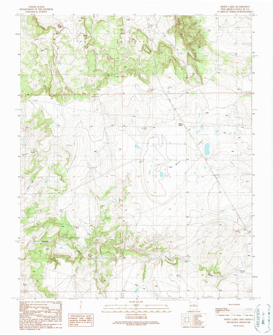 Classic USGS White Lakes New Mexico 7.5'x7.5' Topo Map Image