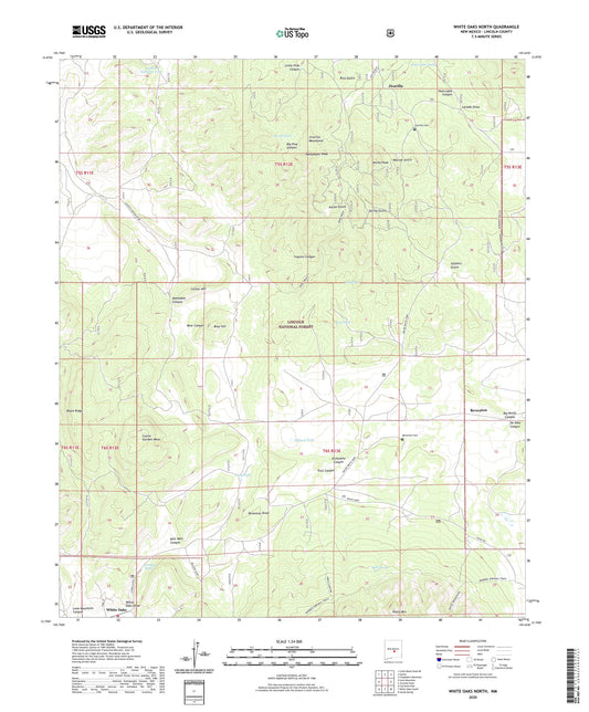White Oaks North New Mexico US Topo Map Image