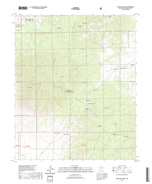 White Oaks South New Mexico US Topo Map Image