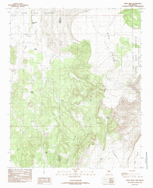 Classic USGS White Ridge New Mexico 7.5'x7.5' Topo Map Image