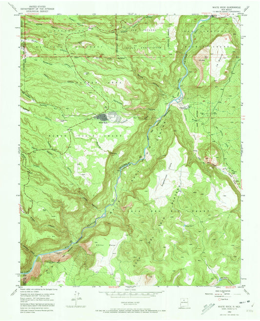 Classic USGS White Rock New Mexico 7.5'x7.5' Topo Map Image