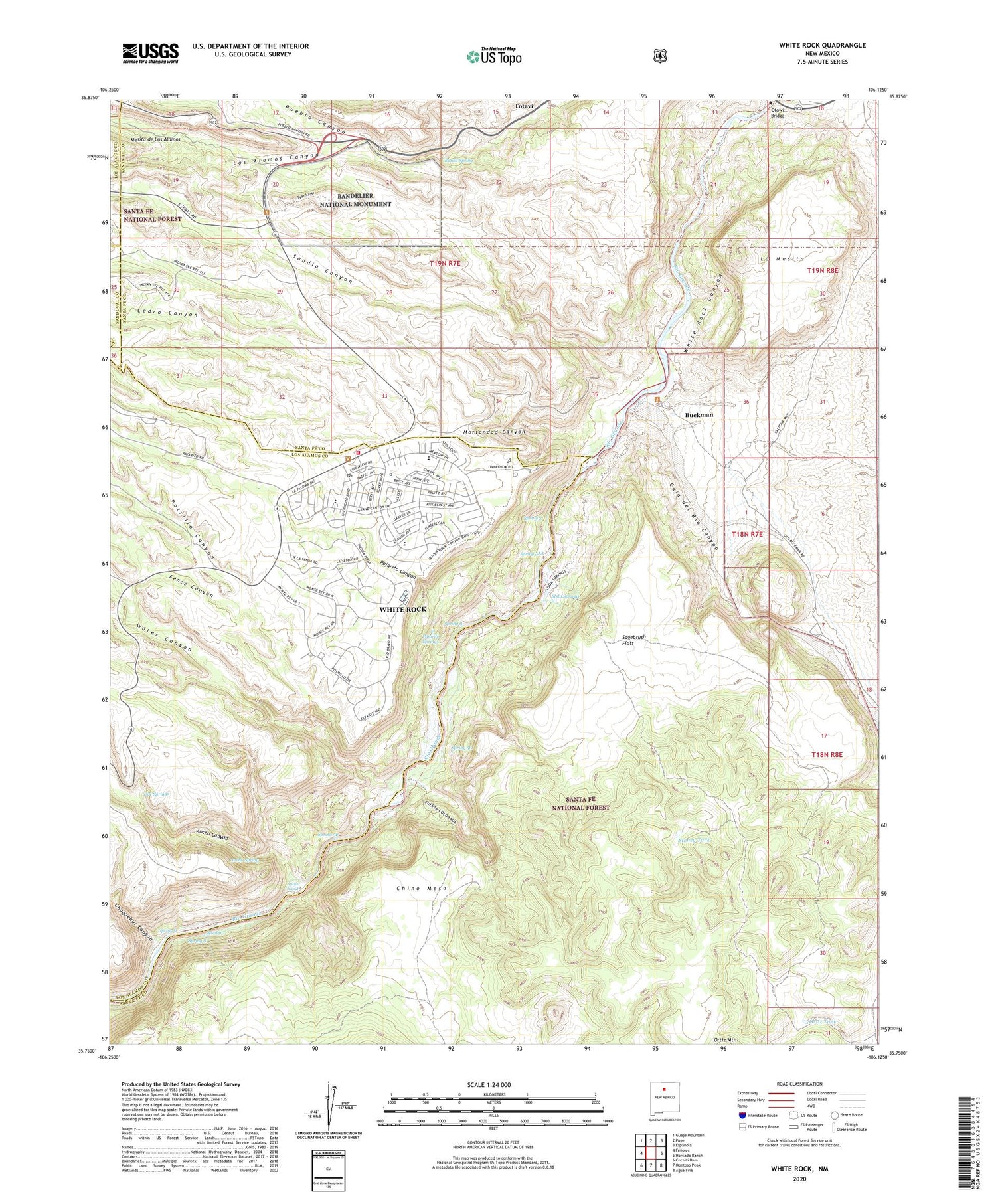 White Rock New Mexico US Topo Map Image