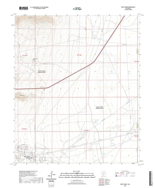 White Sands New Mexico US Topo Map Image