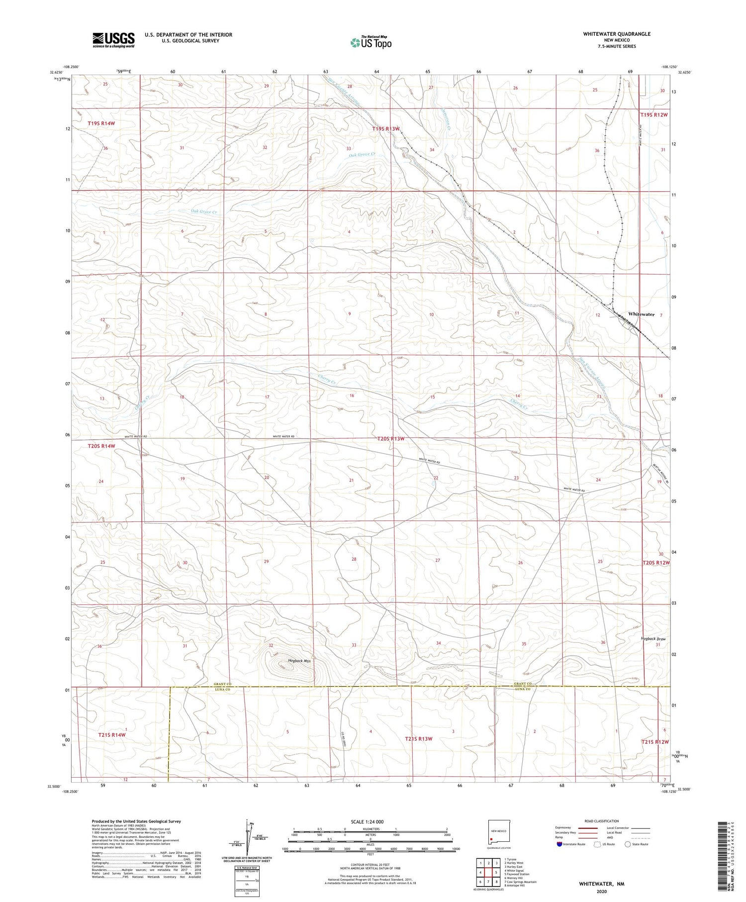 Whitewater New Mexico US Topo Map Image