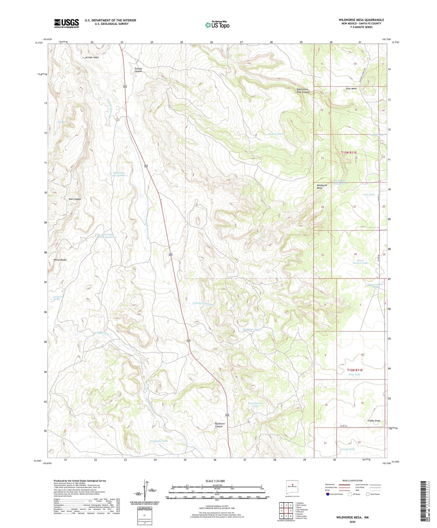 Wildhorse Mesa New Mexico US Topo Map Image