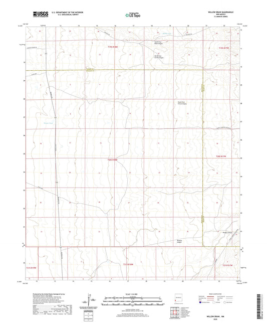 Willow Draw New Mexico US Topo Map Image