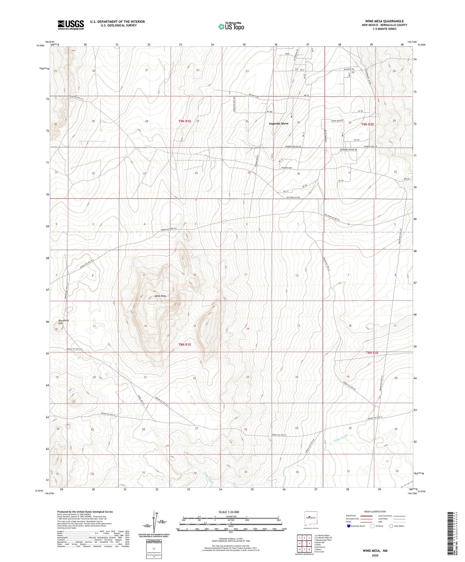 Wind Mesa New Mexico US Topo Map Image