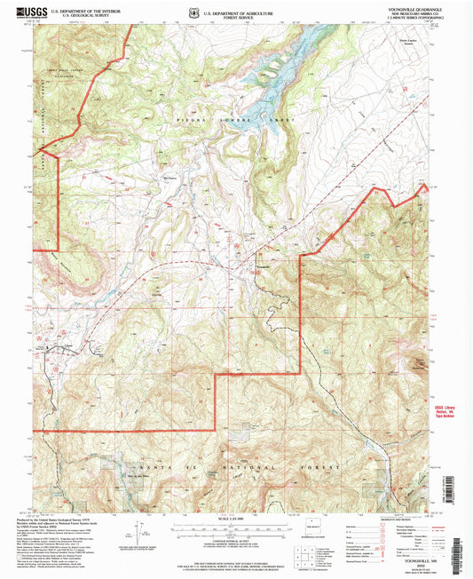 Classic USGS Youngsville New Mexico 7.5'x7.5' Topo Map Image