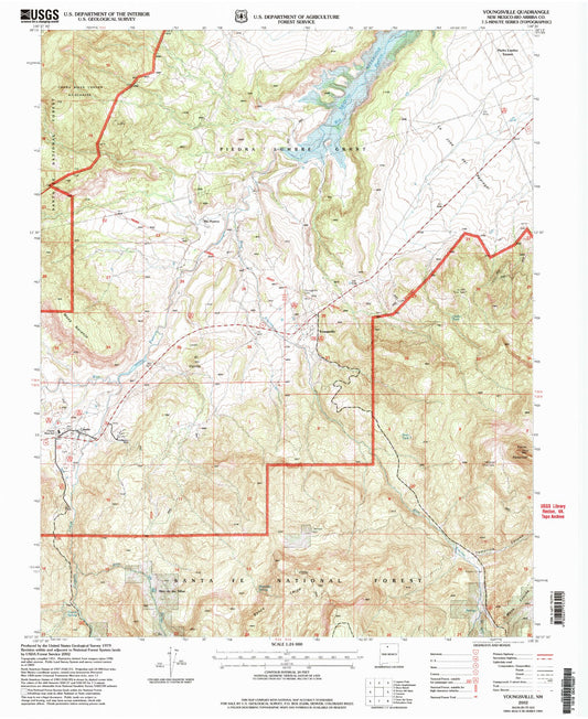Classic USGS Youngsville New Mexico 7.5'x7.5' Topo Map Image
