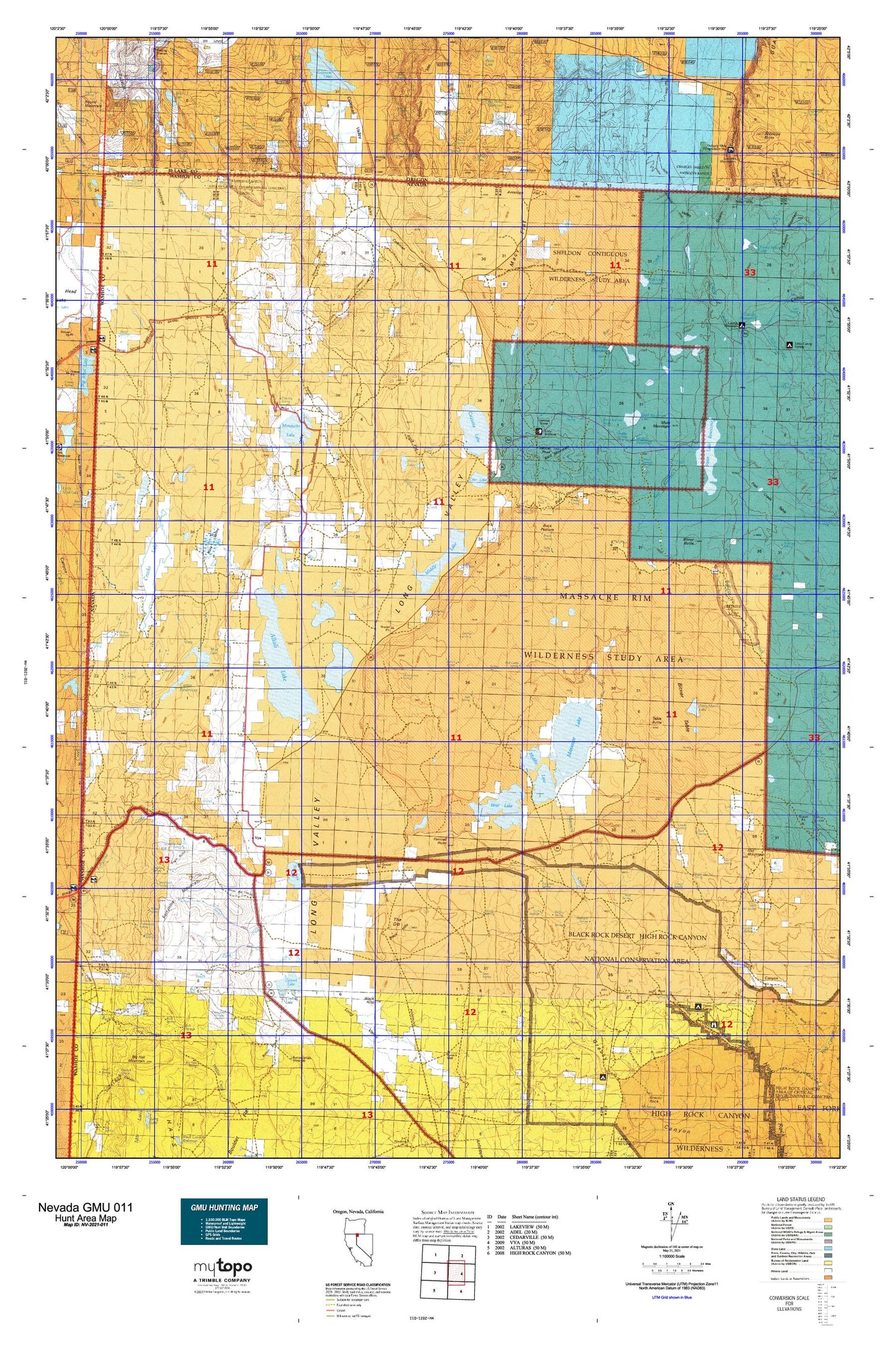 Nevada GMU 011 Map Image