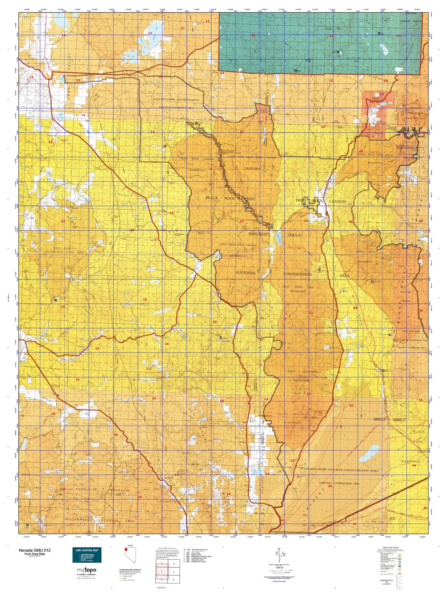 Nevada GMU 012 Map Image