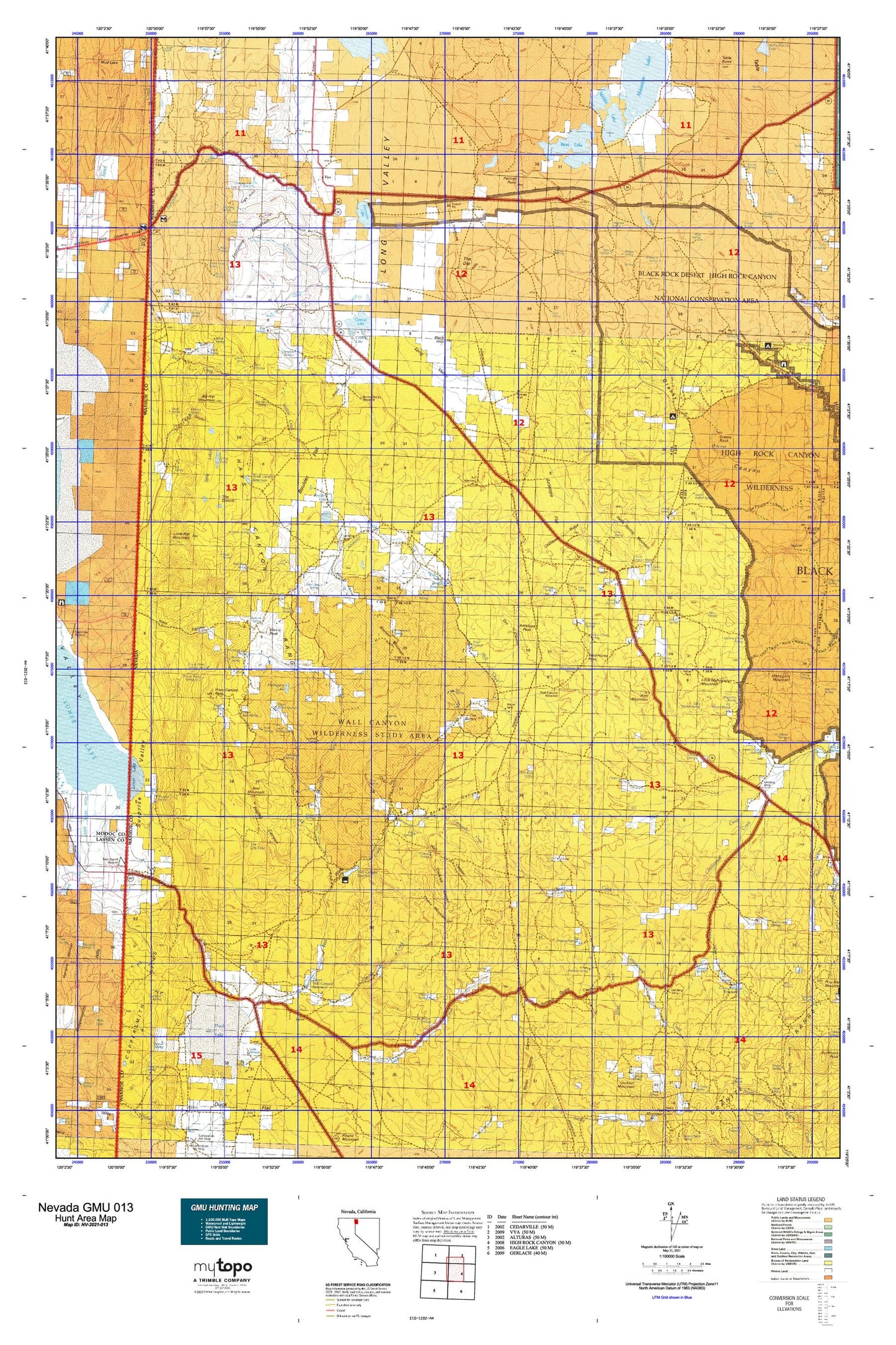 Nevada GMU 013 Map Image
