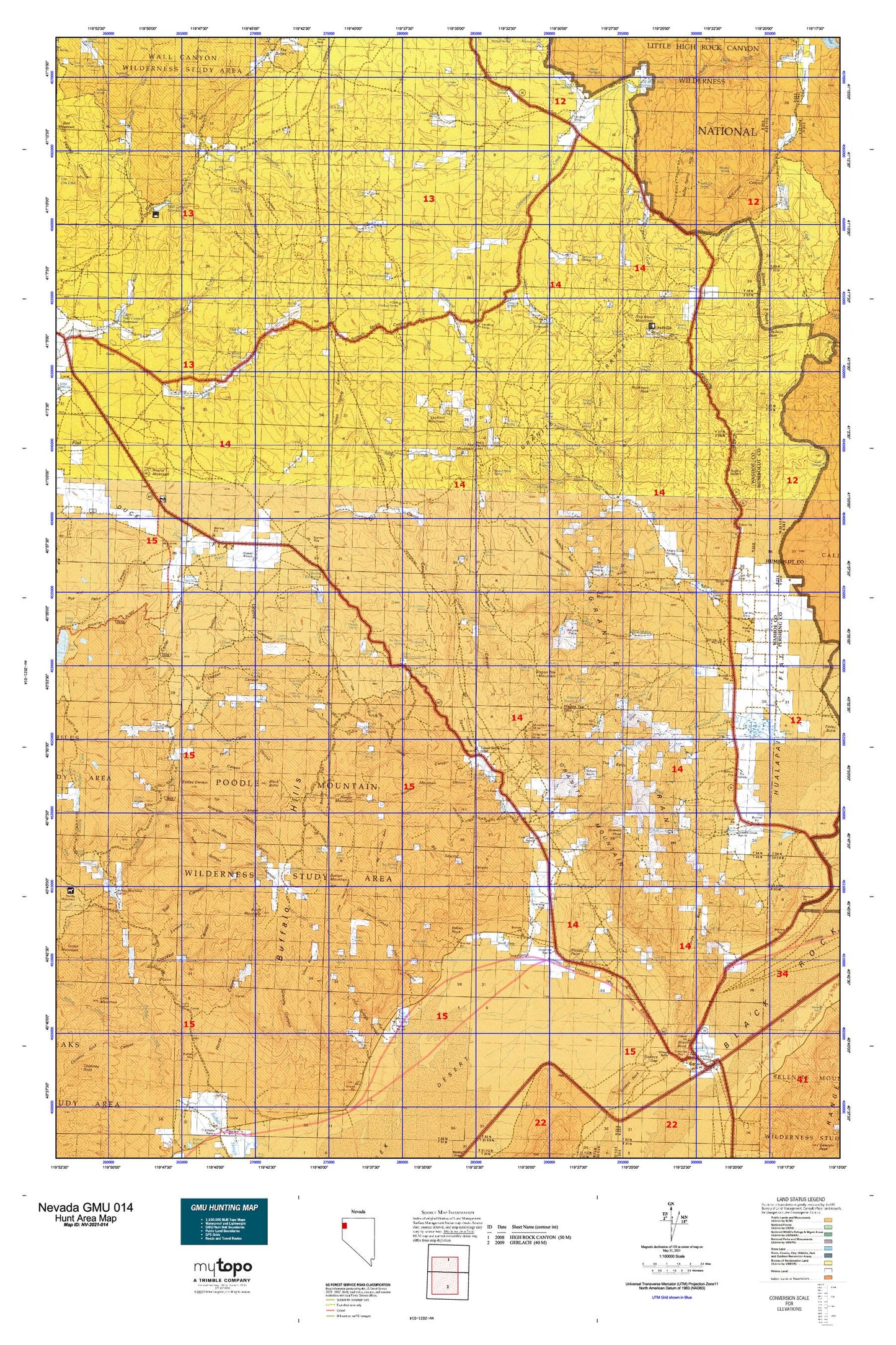 Nevada GMU 014 Map Image