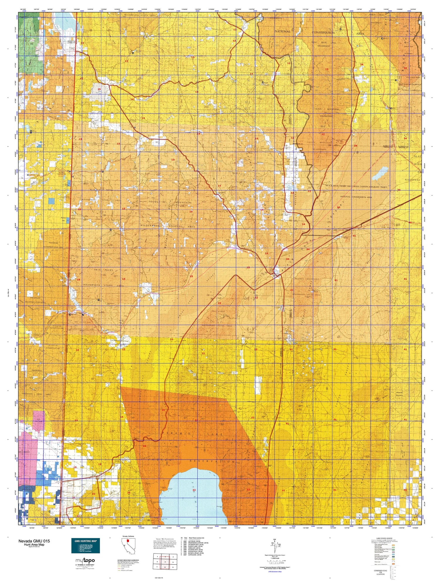 Nevada GMU 015 Map Image