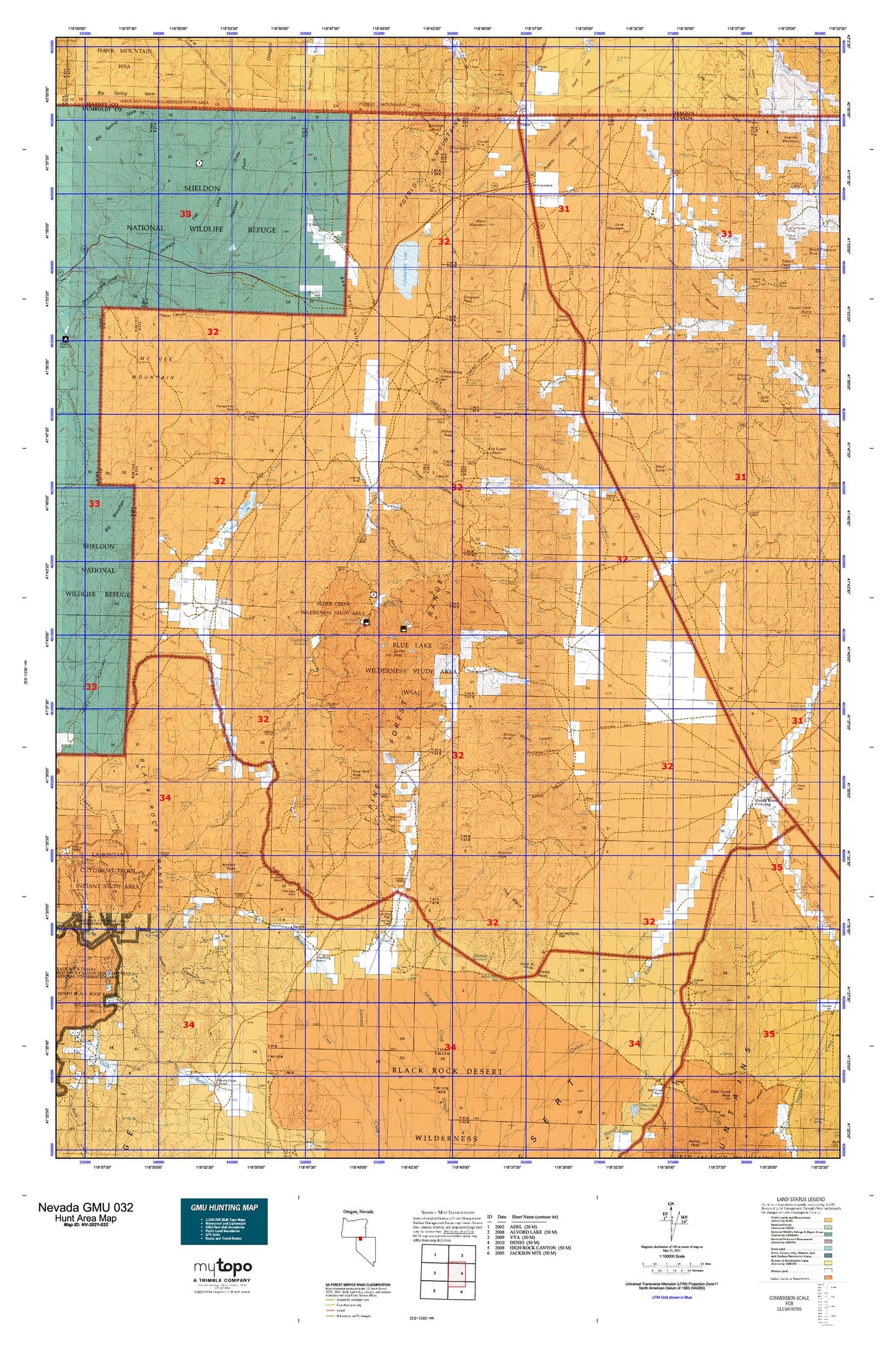 Nevada GMU 032 Map Image