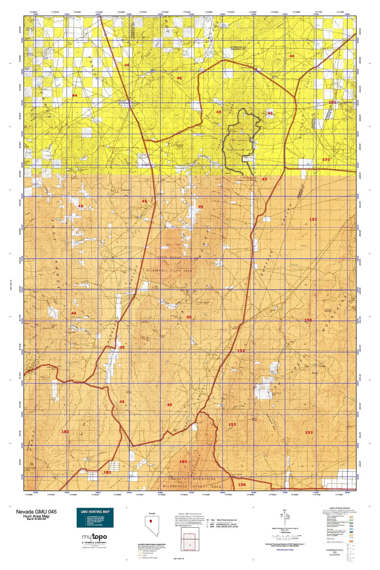 Nevada GMU 045 Map Image